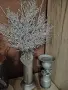 Луксозен комплект, аранжировка с сребърни клонки и сребърен свещник. , снимка 7