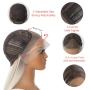 Лейс фронт перука 80 см русо-кафяв микс - синтетична 13х4 Lace Front, снимка 7