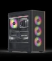 Кутия AeroCool D501A, ATX/mATX/Mini-ITX, 1x USB 3.1, 3x 120 mm ARGB вентилатора, черна, с прозорец, , снимка 1