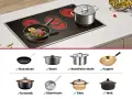 Стъклокерамичен плот за вграждане, 90 см, 5 зони, 8500W, инокс рамка, трифазно захранване, GASLAND, снимка 11