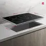 Стъклокерамичен плот за вграждане, 90 см, 5 зони, 8500W, инокс рамка, трифазно захранване, GASLAND, снимка 7