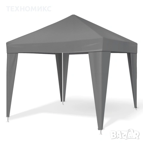 Къмпинг шатра MalTec, 3x3м, сива, стоманена конструкция, водоустойчив, снимка 14 - Градински мебели, декорация  - 54093740