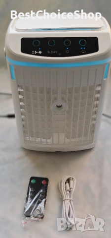 4-в-1 Портативен климатик, воден вентилатор с 3 скорости и нощна светлина, снимка 5 - Климатици - 54008607