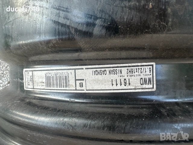 4бр. железни джанти 16" 5х114.3 - Nissan Qashqai, снимка 2 - Гуми и джанти - 54755357