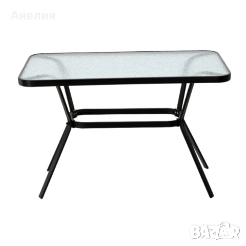 Елегантна правоъгълна маса – стъклен плот, модерен и устойчив дизайн, снимка 4 - Маси - 54060225