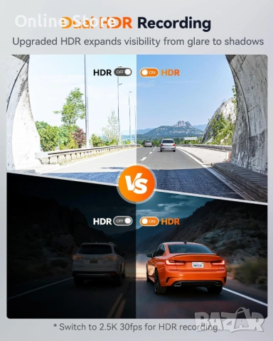 Видеорегистратор 2.5K + 1080P – предна и задна камера, 60FPS, WiFi, GPS, снимка 6 - Аксесоари и консумативи - 54169966