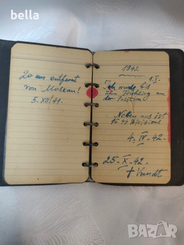 Уникален офицерски дневник на Hauptmann (Капитан) от Вермахта (1939-1943) – С бойни поражения!, снимка 6 - Антикварни и старинни предмети - 54043262