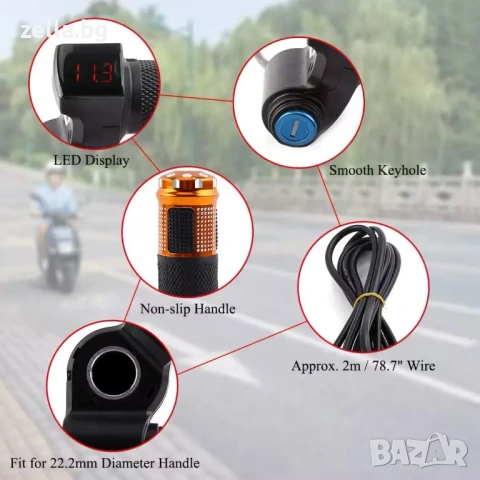 Ръкохватка за газ с ключ и волтметър 12V-72V – за електрически скутер, велосипед, ATV 10145, снимка 14 - Друга електроника - 54659136