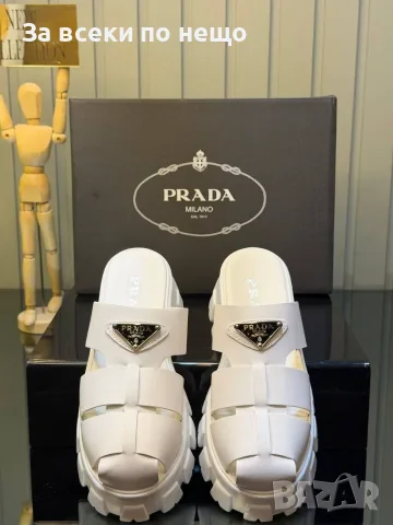 Prada Дамски Бели Чехли Прада Код A1716