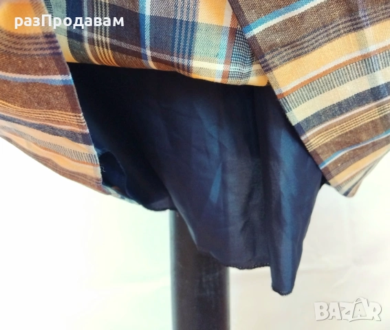 Чисто Нова Стилна Дамска ПОЛА- 100% Памук -карирана- с джобове и подлата, снимка 3 - Поли - 54979087