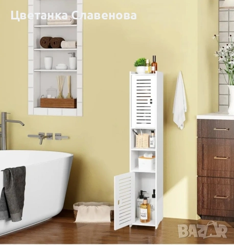 Шкаф за баня, органайзер за дома, офис, хол, кухня, антре, бял, снимка 4 - Шкафове - 54068649