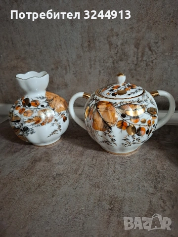 Руски порцеланов чаен сервиз ЛФЗ ,, Мой сад" , снимка 6 - Сервизи - 54000722