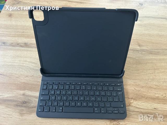 КАТО НОВА !!! Безжична клавиатура - кейс и поставка - LOGITECH Slim Folio Pro - iPad Pro 12.9, снимка 3 - Клавиатури и мишки - 55130134