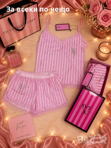 Victoria's Secret Дамска Лятна Пижама Горнище Потник И Къси Панталонки - 13 Цвята Код SK1974
