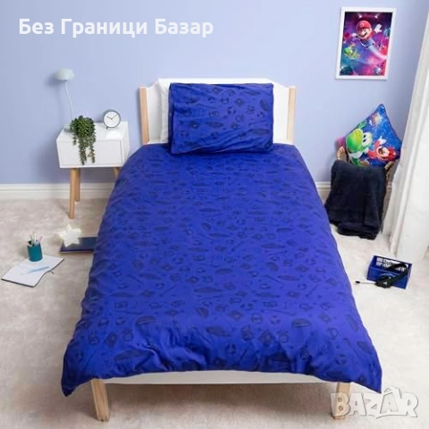 Нов единичен комплект Super Mario Galaxy Movie двулицево спално бельо с калъфка, снимка 5 - Спално бельо - 54045361