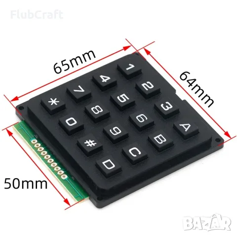 Keypad Клавиатура 4х4, снимка 3 - Клавиатури и мишки - 55478184