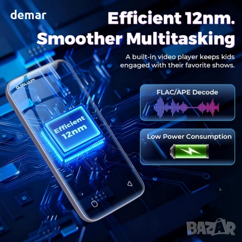 96GB MP3 плейър с Bluetooth 5.0 и WiFi, 4-инчов сензорен екран, снимка 9 - MP3 и MP4 плеъри - 54412771