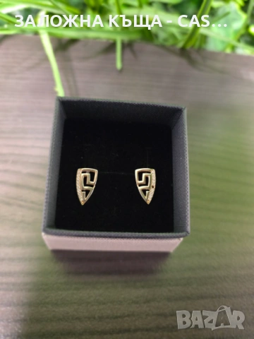 Златни обеци 14к (585) с камъни – 2.27гр, снимка 2 - Обеци - 54109268