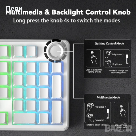 AULA F99 Pro Knob Mechanical Keyboard – една от най-търсената механична клавиатура