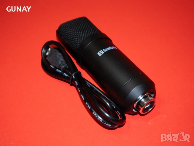 Sandberg Condenser USB Microphone 126-09 Кондензаторен Студиен Микрофон Стрийм Гейминг PC