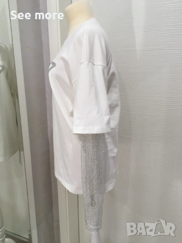 Mochi екстравагантна блуза блестяща, снимка 5 - Блузи с дълъг ръкав и пуловери - 53950678