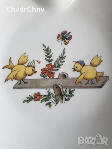 Limoges 18см/Лимож френска детска-бебешка порцеланова купа/чиния за сервиране, снимка 4 - Други - 53950351