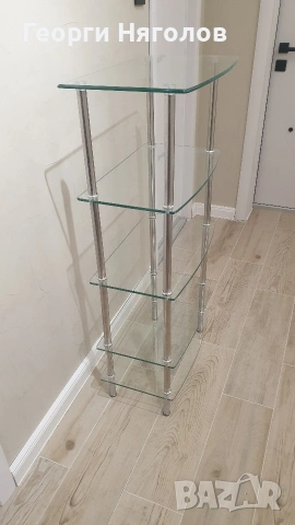 Стъклена етажерка, снимка 2 - Етажерки - 54187800