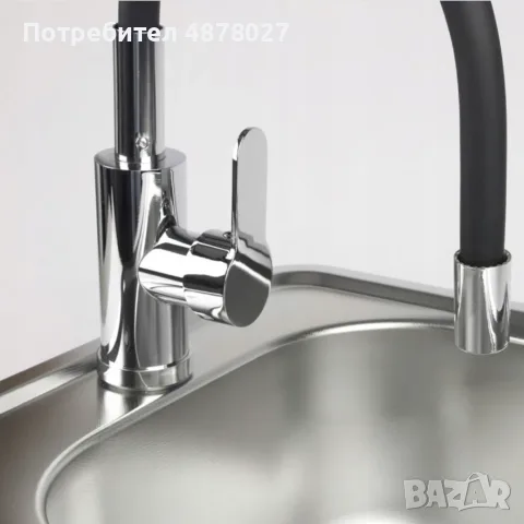 Гъвкав кухненски смесител 360° – Стоящ кран за мивка с въртящ чучур и комплект за монтаж, снимка 8 - Смесители - 55346489