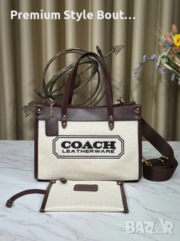 чанти COACH - Cargo Tote Canvas ↔️ 30 cm 🌸 ↕️ 22 cm ☘️ , снимка 3 - Чанти - 54070605