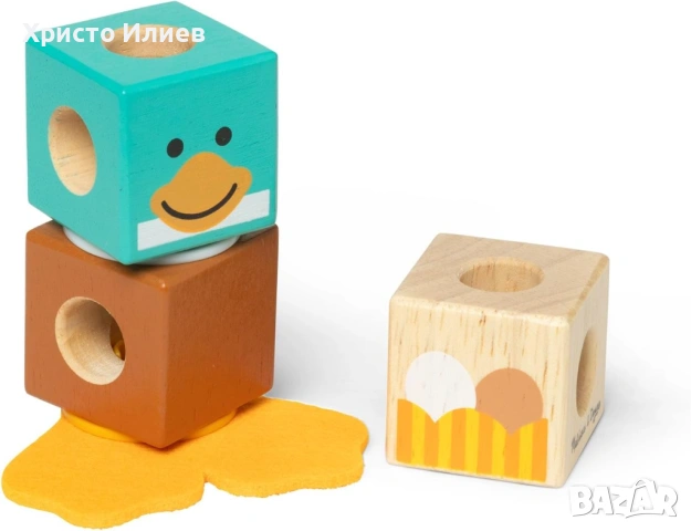 Дървен конструктор Melissa & Doug Blockables Горски приятели Ферма 16 части 2 вида, снимка 14 - Конструктори - 53411787