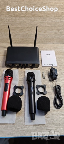 TONOR TW350 Безжични микрофони и приемник с XLR и 6.35 мм аудио интерфейс, 60м, караоке, сватба, DJ, снимка 2 - Микрофони - 55071007