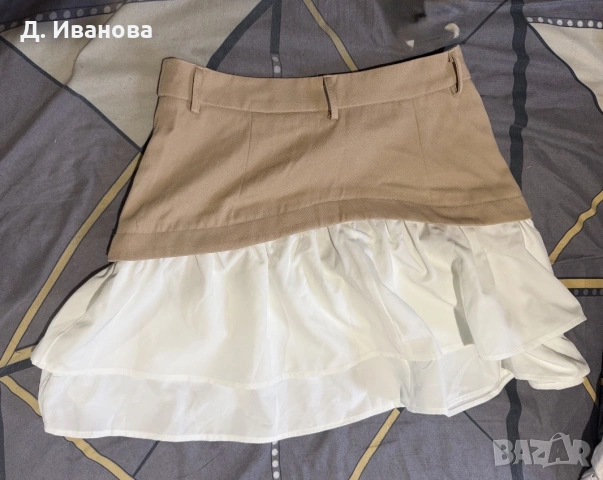 Бежово-бяла пола, снимка 4 - Поли - 55266261
