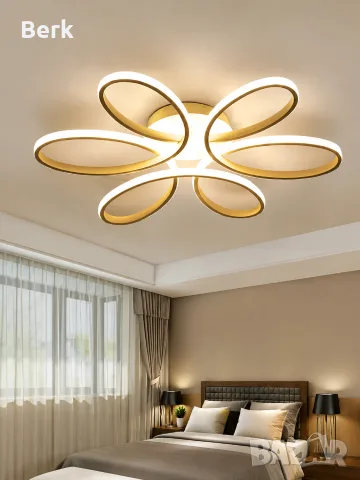 Елегантен таванен LED 65W -ЗЛАТИСТ КОРПУС