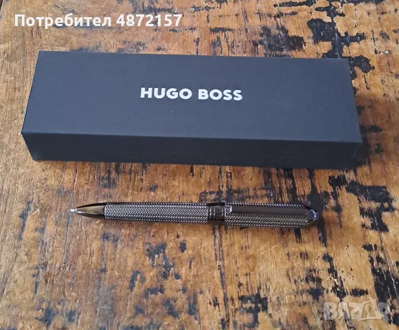 химикалка HUGO BOSS Gun метал с шарки тип рибена кост