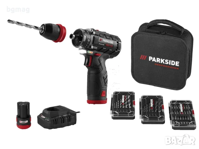 PARKSIDE PBSPA 12 E4 12V комплект акумулаторна бормашина/винтоверт,с батерии и зарядно устройство