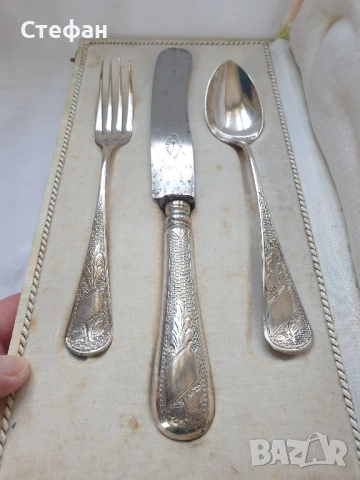 Комплект посребрени прибори, снимка 2 - Антикварни и старинни предмети - 54306659