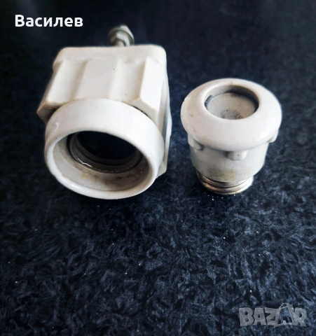 Основа за предпазител ПЕЗ 25А порцелан , заден монтаж с капачка Е27, снимка 3 - Други - 54462067