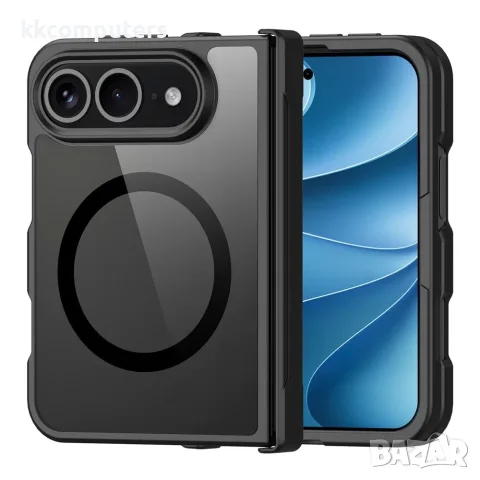 DUX DUCIS Aimo за iPhone Fold Магнитен PC TPU Калъф със Защита на Пантата и Скрийн Протектор – Черен