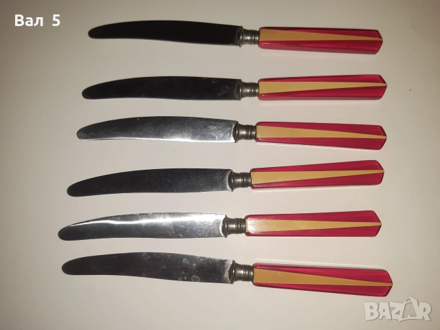 Ножчета AMSO SOLINGEN с дръжки от каталин ? - 6 броя, снимка 4 - Антикварни и старинни предмети - 55146694