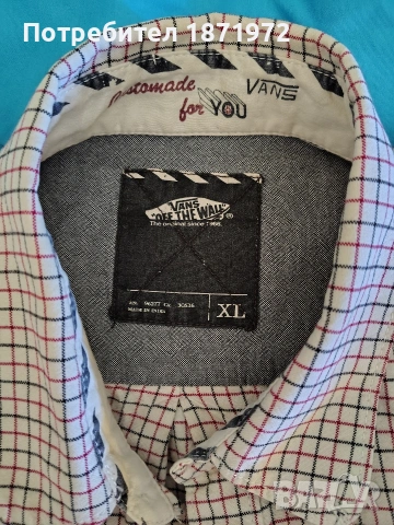 Продавам мъжка риза -органипвн памук Vans,размер Хл , снимка 3 - Тениски - 54714576