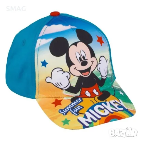 Бебешка шапка за момче синя с Mickey лятна_1248850