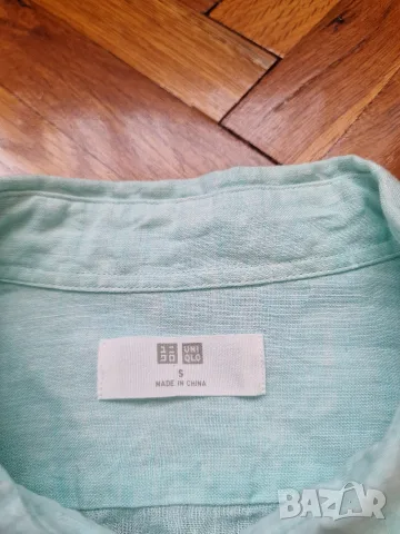 Страхотна мъжка ленена риза UNIQLO размер S , 100% лен , снимка 5 - Ризи - 55656620