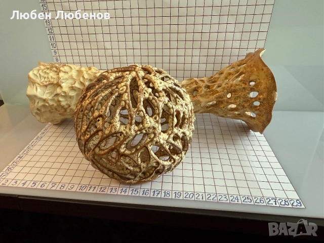 Чудесна Ръчно изработена от Художник пластик, крива ажурна Ваза и Свещник, снимка 4 - Романтични подаръци - 54987474