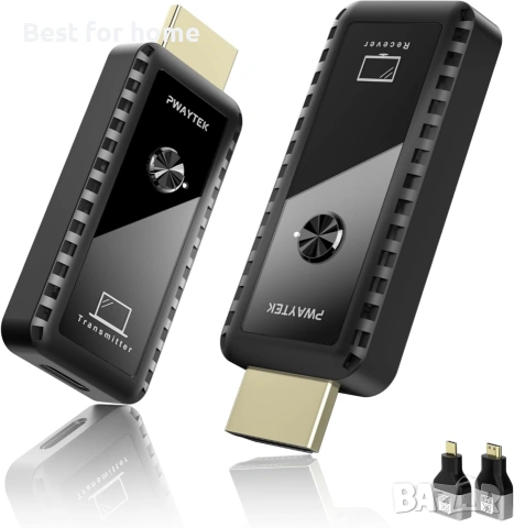 PWAYTEK Безжичен HDMI предавател и приемник 4K декодиране, 1080P изход, 50M/164FT