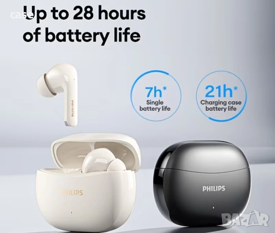 Philips безжични слушалки 360°стерео звук 21h батерия три цвята Нови