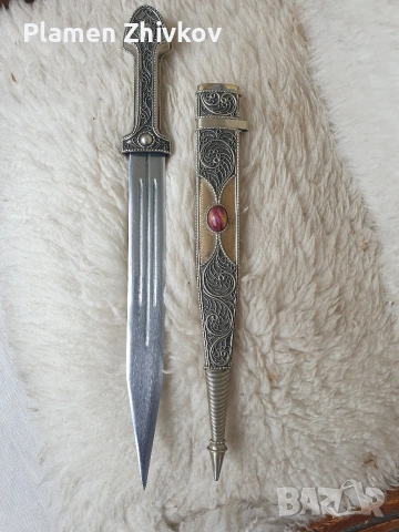 кавказка кама с филигран, снимка 7 - Антикварни и старинни предмети - 54015486