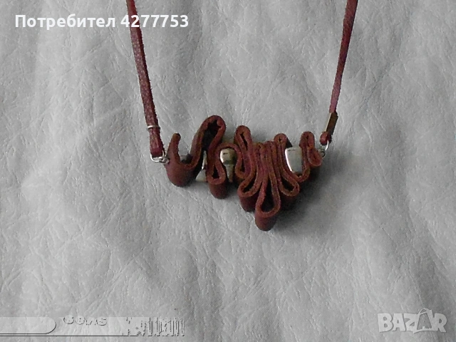Колие от естествена кожа, снимка 3 - Колиета, медальони, синджири - 54684511