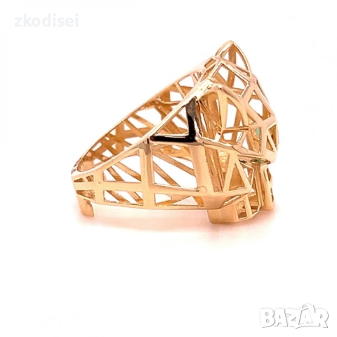Златен дамски пръстен Cartier 7,13гр. размер:58 14кр. проба:585 модел:37792-1, снимка 2 - Пръстени - 54765695