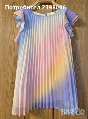 Плисирана ефирна рокля H&M (Rainbow) – размер 110 (4-5 г.)
