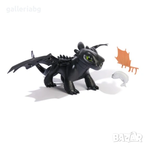Интерактивен дракон Беззъб Toothless с 60+ звука и реакции – How to Train Your Dragon, снимка 2 - Електрически играчки - 54944836